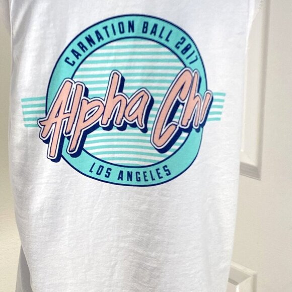 AXO Alpha Chi Omega Sorority Carnation Ball Tank Size Medium Greek Life. B40 - Picture 5 of 7